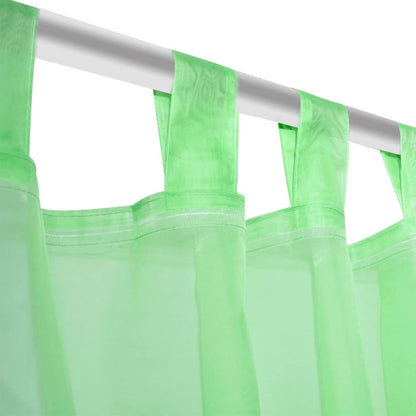 Apple Green Sheer Curtain 140 x 225 cm 2 pcs