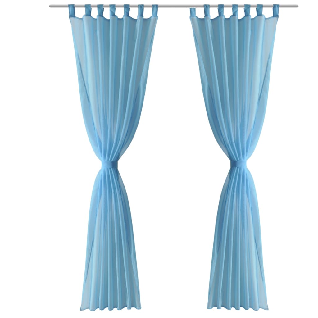 Turquoise Sheer Curtain 140 x 175 cm 2 pcs