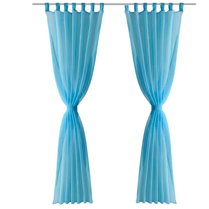 Turquoise Sheer Curtain 140 x 175 cm 2 pcs