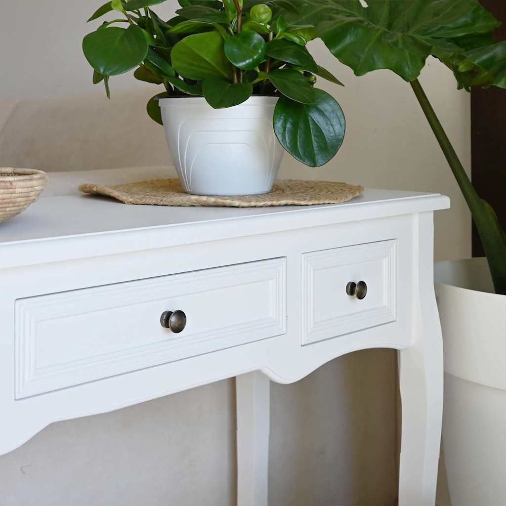 Dressing Console Table with Three Drawers White