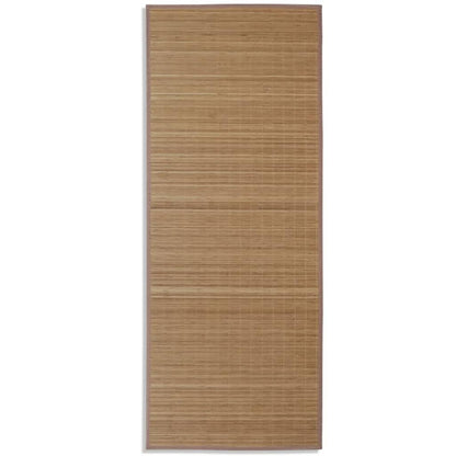 Rectangular Brown Bamboo Rug 80 x 200 cm