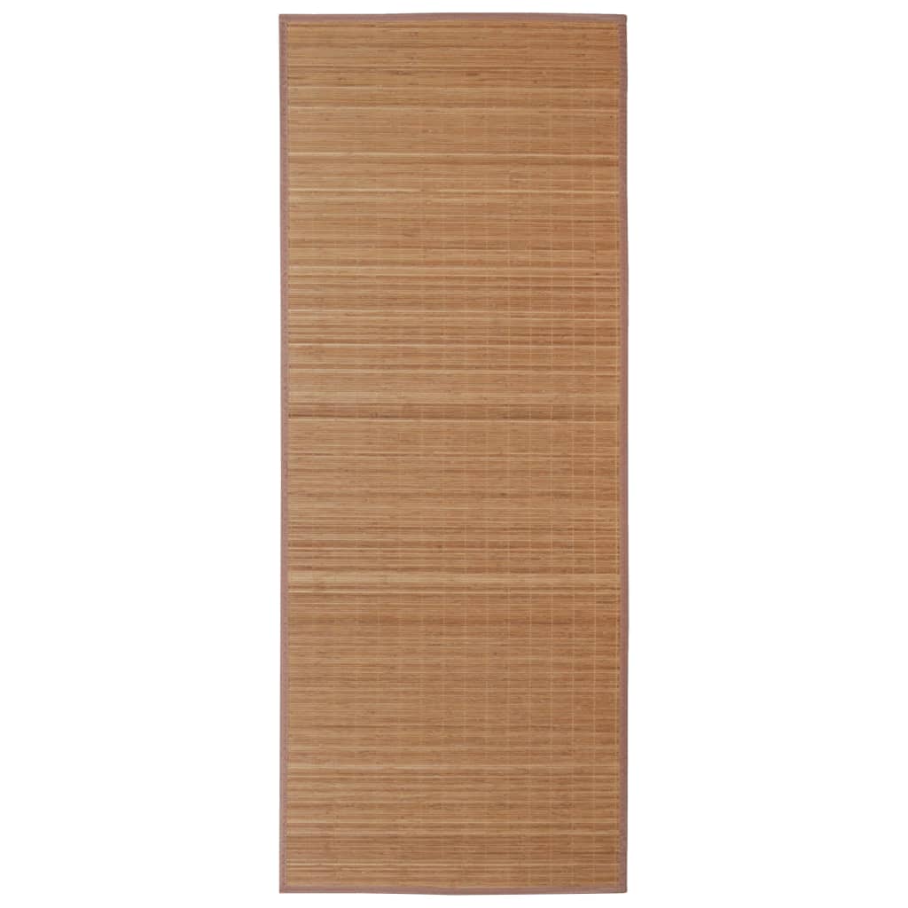 Rectangular Brown Bamboo Rug 80 x 300 cm