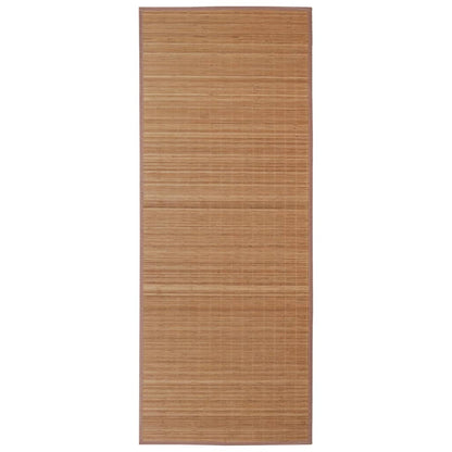 Rectangular Brown Bamboo Rug 80 x 300 cm