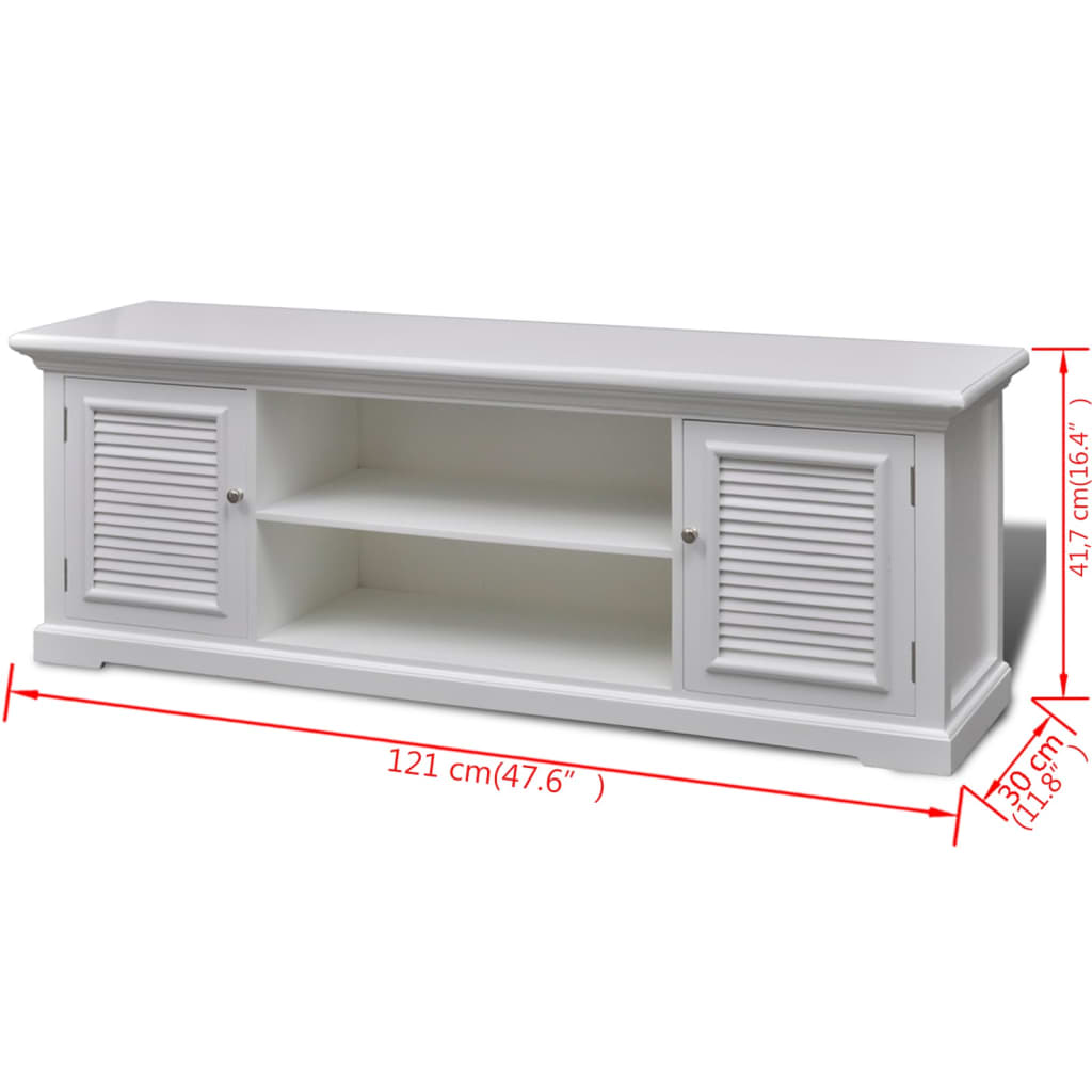 TV Stand White Wood