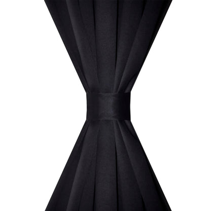 2 pcs Black Slot-Headed Blackout Curtains 135 x 245 cm