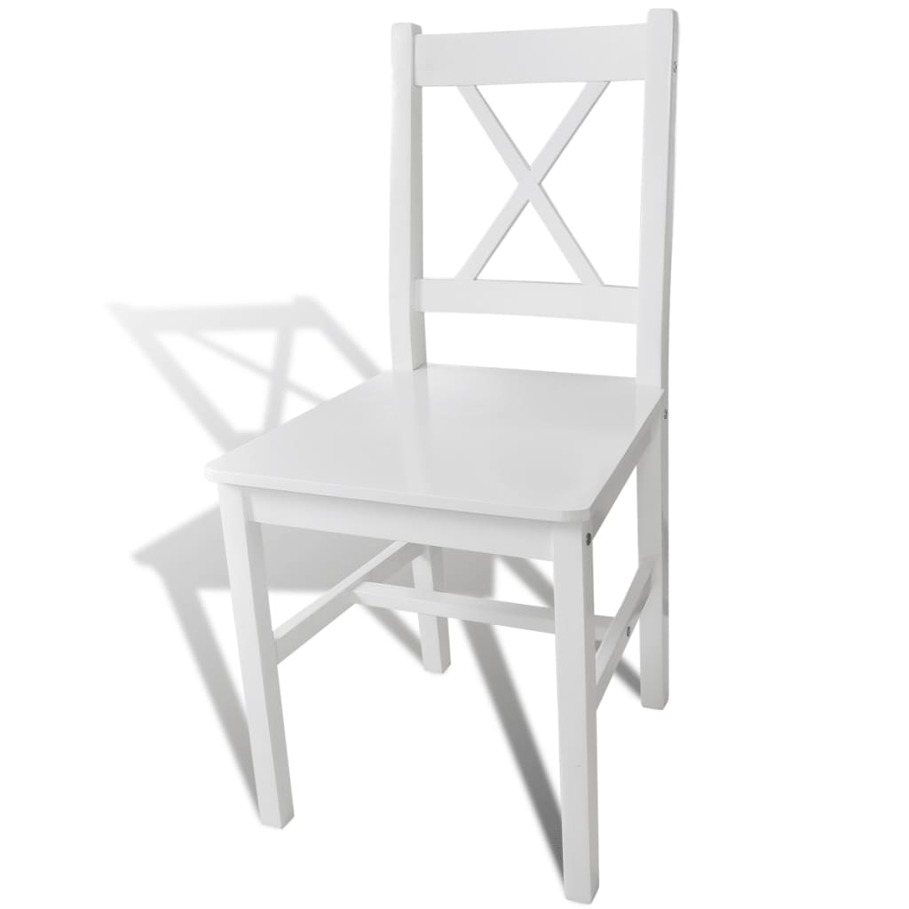 Dining Chairs 2 pcs White Pinewood