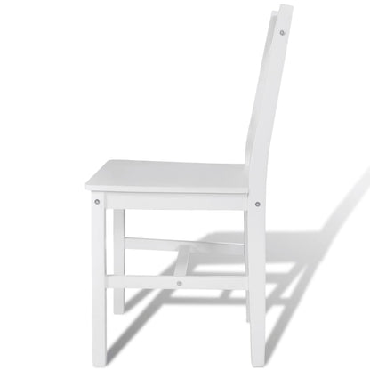 Dining Chairs 2 pcs White Pinewood