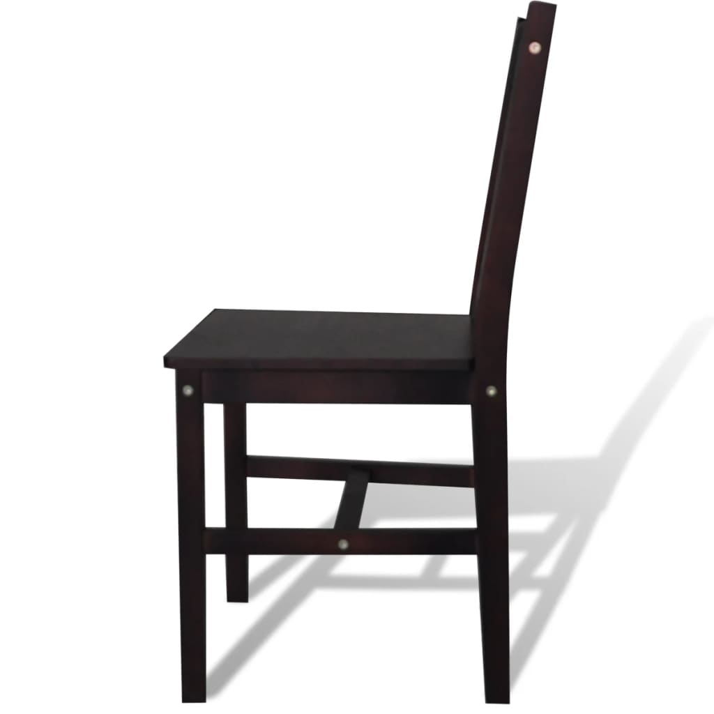 Dining Chairs 2 pcs Dark Brown Pinewood