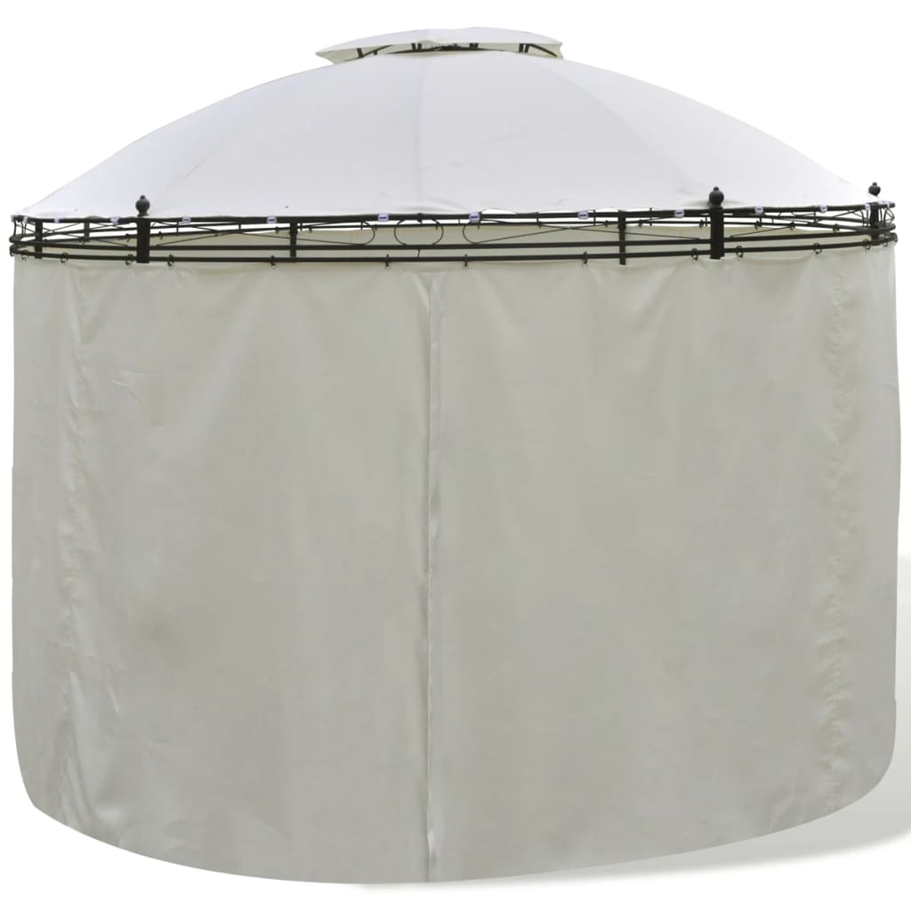 Round Gazebo with Curtains 3.5 x 2.7 m