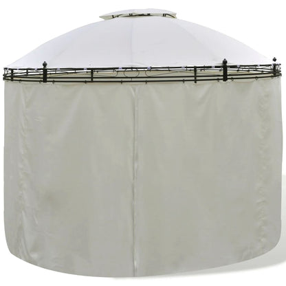 Round Gazebo with Curtains 3.5 x 2.7 m