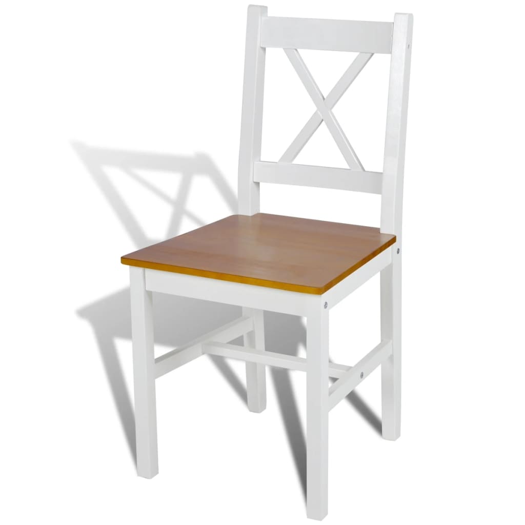 Dining Chairs 6 pcs White Pinewood