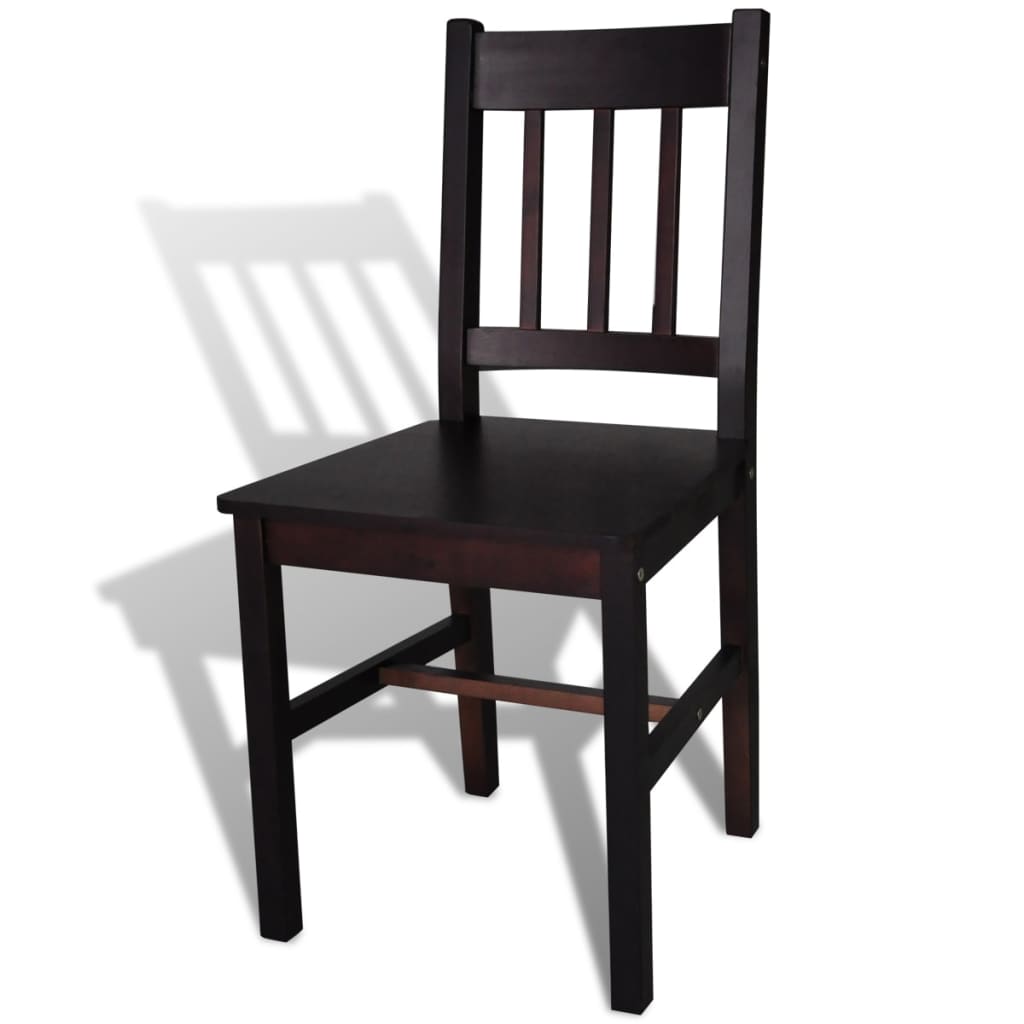 Dining Chairs 6 pcs Dark Brown Pinewood