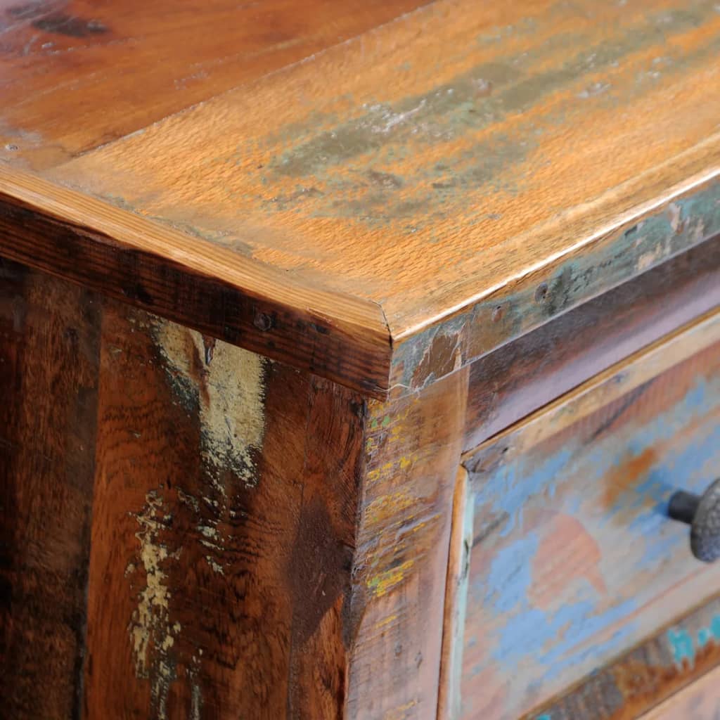 Nightstand with 2 Drawers Solid Reclaimed Wood