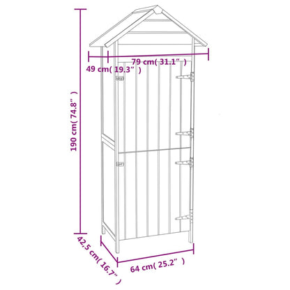 Garden Storage Cabinet Brown 42.5x64x190 cm