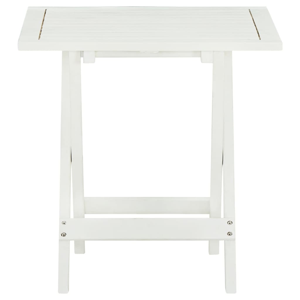 Bistro Table White 46x46x47 cm Solid Acacia Wood