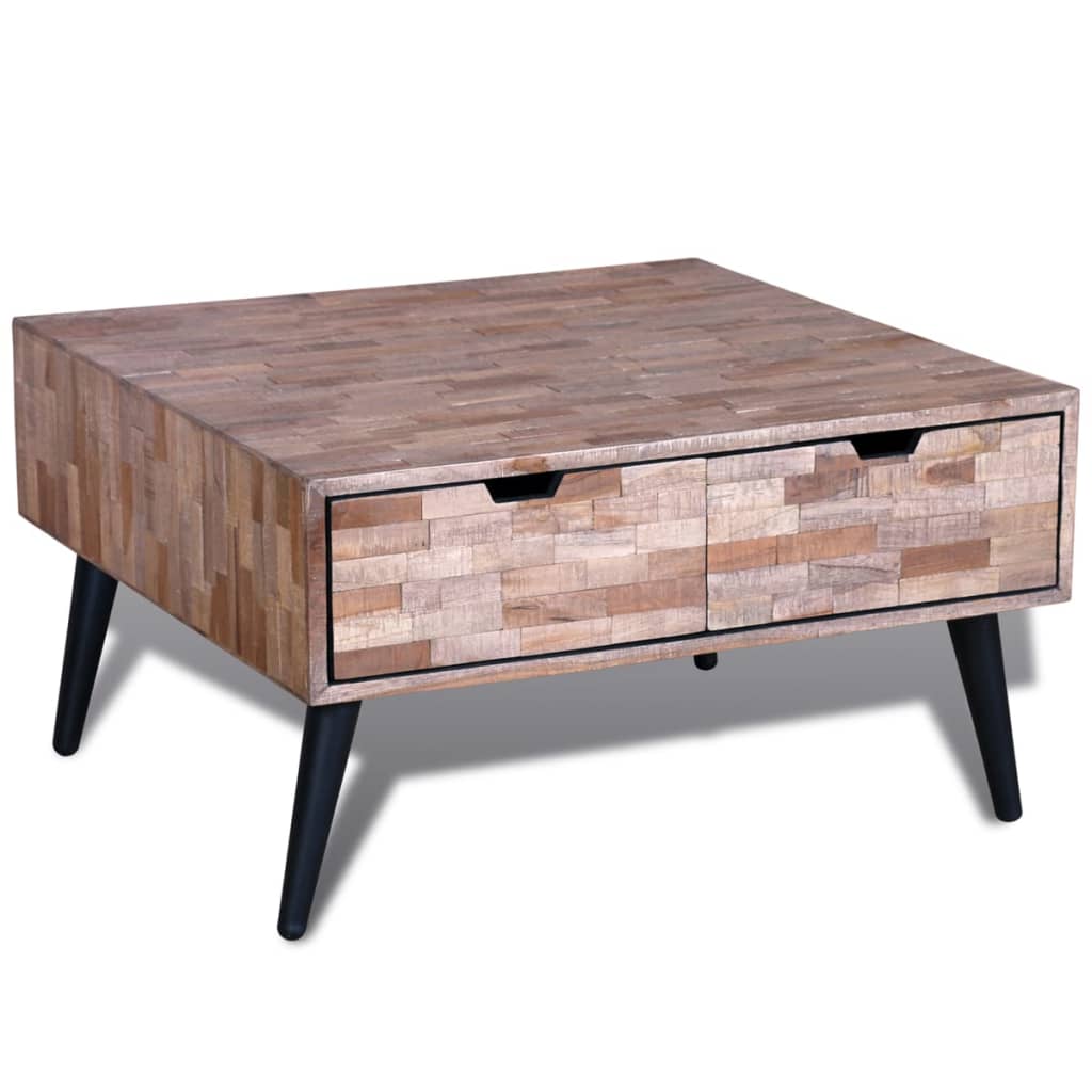 Coffee Table with 4 Drawers Reclaimed Teak Wood