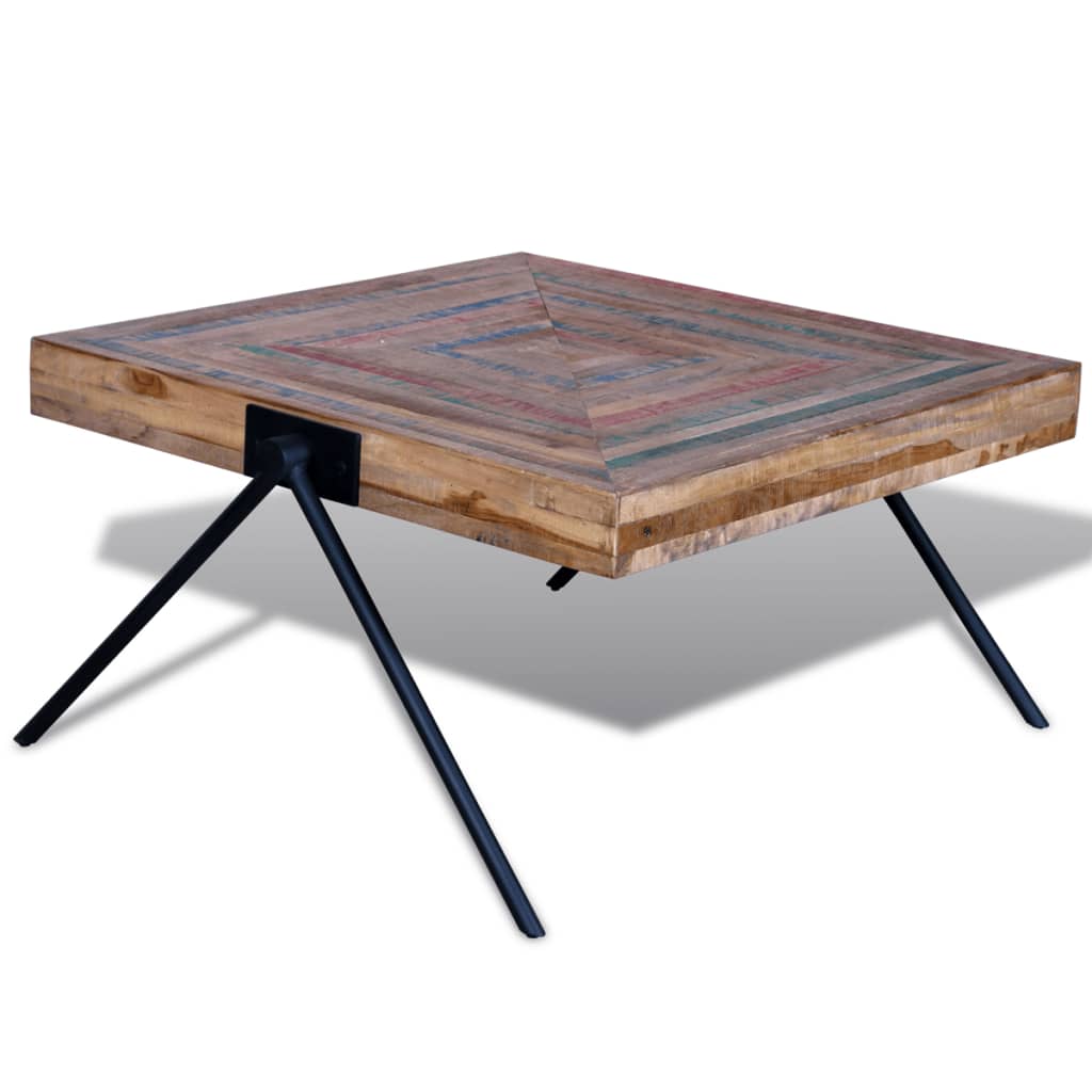 Coffee Table with V-shaped Legs Reclaimed Teak Wood