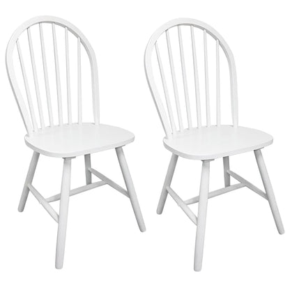 Dining Chairs 2 pcs White Solid Rubber Wood