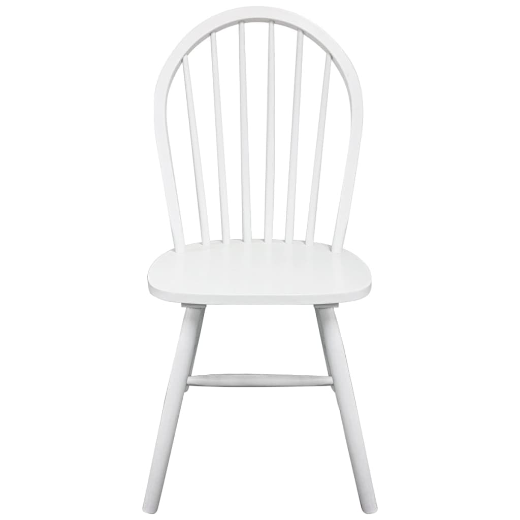 Dining Chairs 2 pcs White Solid Rubber Wood