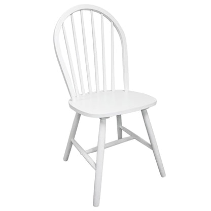 Dining Chairs 2 pcs White Solid Rubber Wood