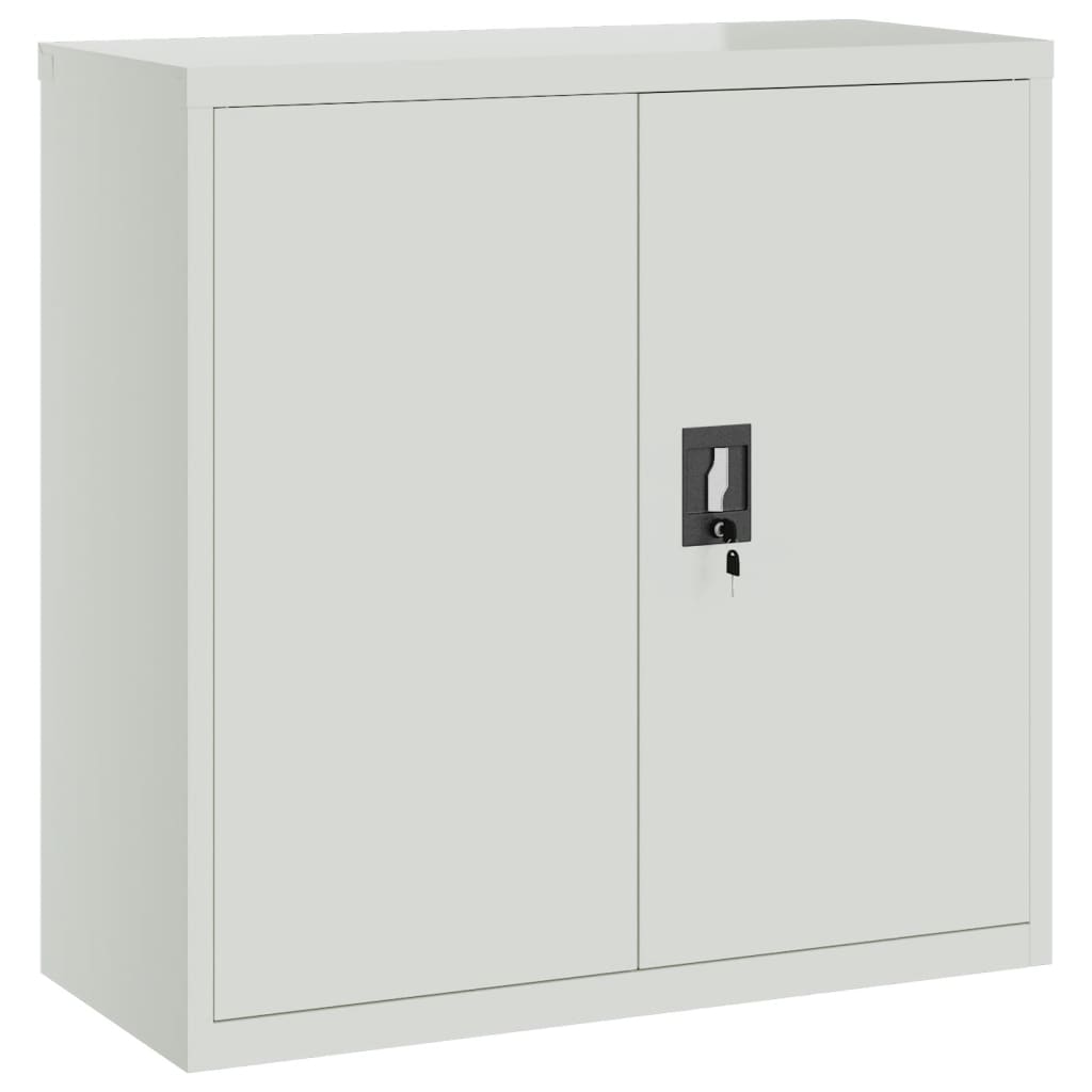 Office Cabinet with 2 Doors Grey 90 cm Steel