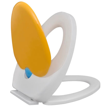 White & Yellow Soft-close Toilet Seat Adults/Children