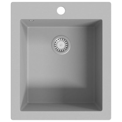 Overmount Kitchen Sink Single Basin Granite Grey