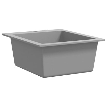 Overmount Kitchen Sink Single Basin Granite Grey