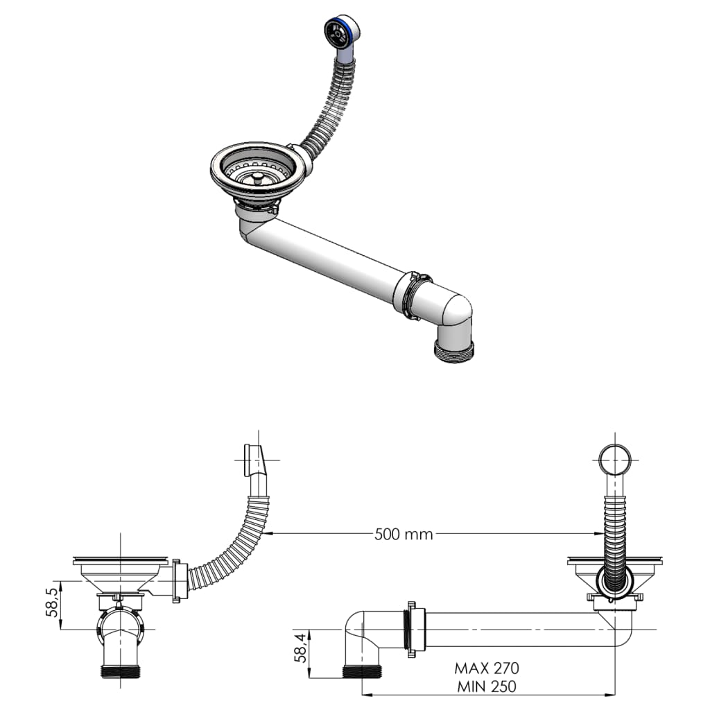 Overmount Kitchen Sink Single Basin Granite Grey