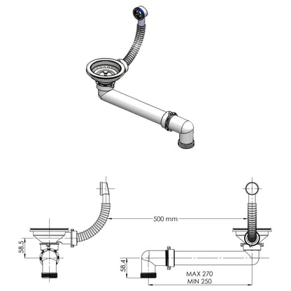 Overmount Kitchen Sink Single Basin Granite Grey