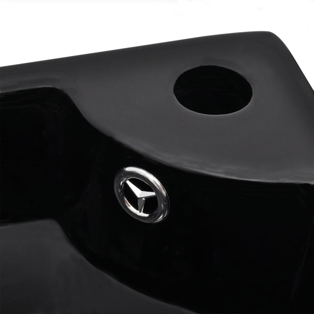 Wash Basin with Overflow 45x32x12.5 cm Black