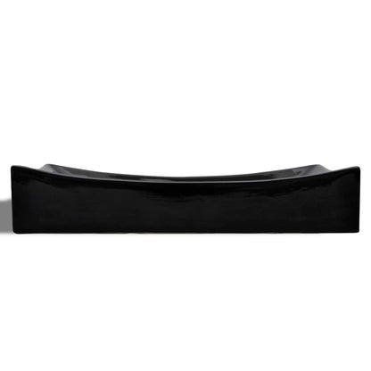 Ceramic Bathroom Sink Basin Black Rectangular