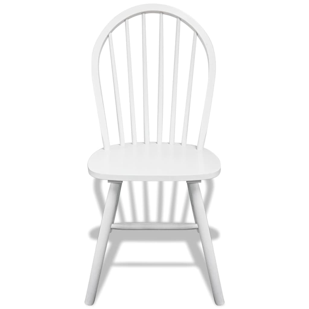 Dining Chairs 6 pcs White Solid Rubber Wood