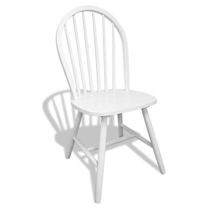 Dining Chairs 6 pcs White Solid Rubber Wood