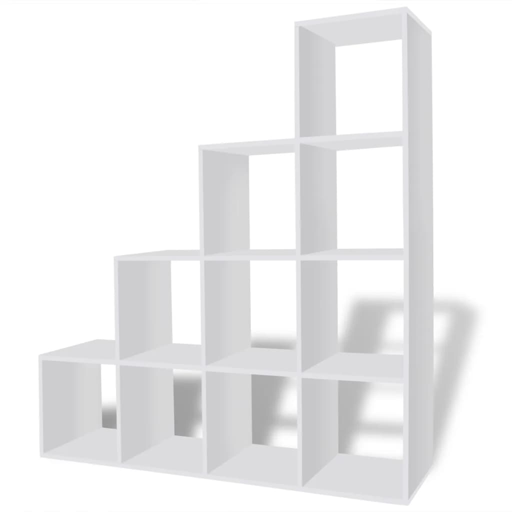 Staircase Bookcase/Display Shelf 142 cm White