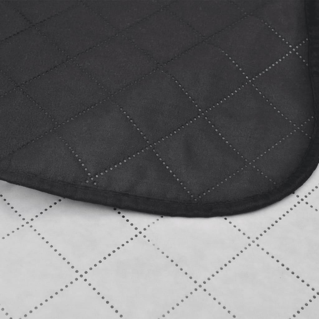 Double-sided Quilted Bedspread Black/White 170 x 210 cm