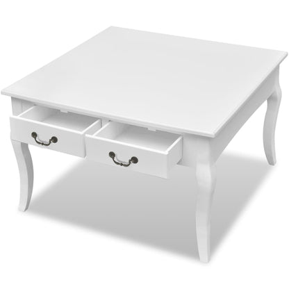 vidaXL Coffee Table with 4 Drawers White