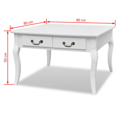 vidaXL Coffee Table with 4 Drawers White