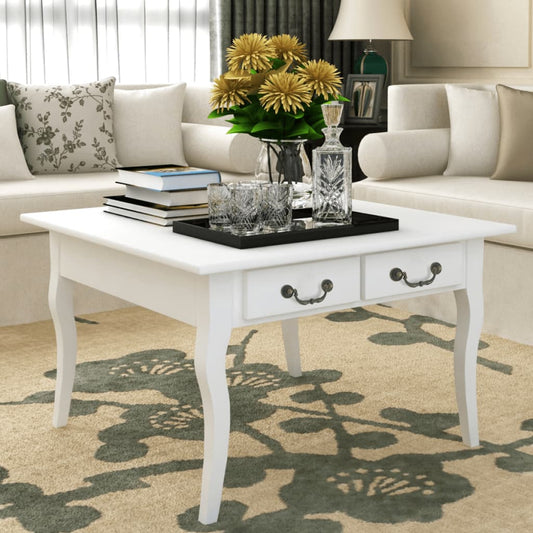 vidaXL Coffee Table with 4 Drawers White