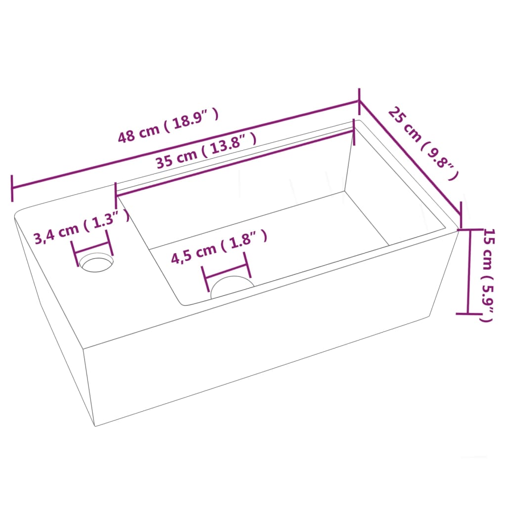 Sink Basin Faucet Ceramic Square(not for individual sales / blocked all in blockcades)