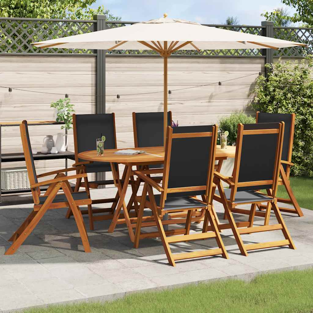7 Piece Outdoor Dining Set Solid Acacia Wood
