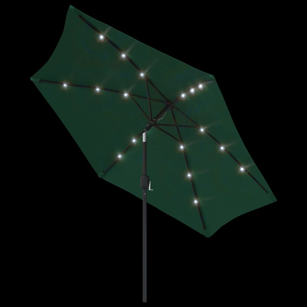 LED Cantilever Umbrella 3 m Green