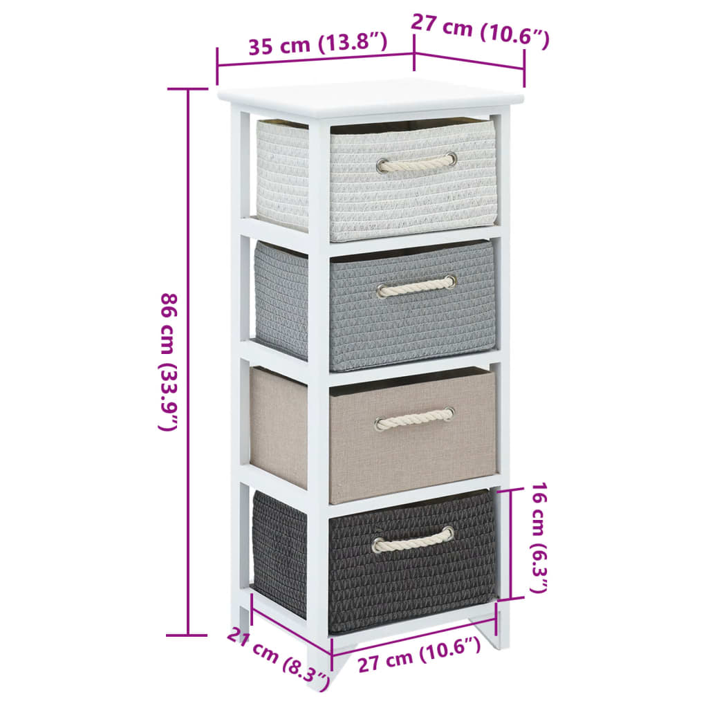 Storage Cabinet 4 Drawers Wood