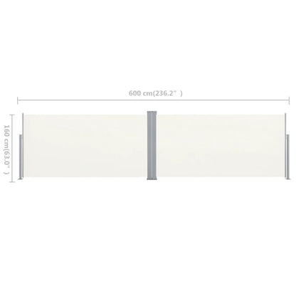 Retractable Side Awning 160x600 cm Cream