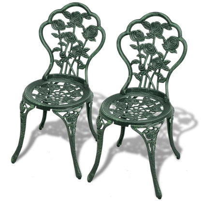 3 Piece Bistro Set Cast Aluminium Green