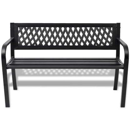 Garden Bench 118 cm Steel Black