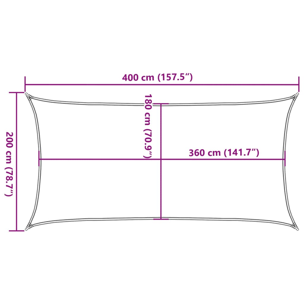 Sunshade Sail HDPE Rectangular 2x4 m Anthracite