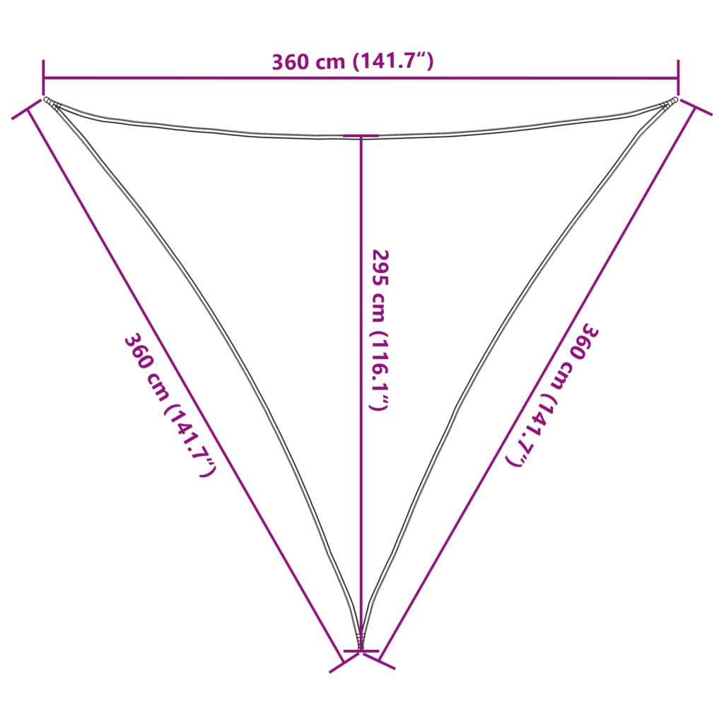 Sunshade Sail HDPE Triangular 3.6x3.6x3.6 m Anthracite