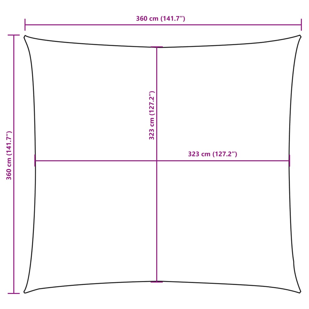 Sunshade Sail Oxford Fabric Square 3.6x3.6 m Beige