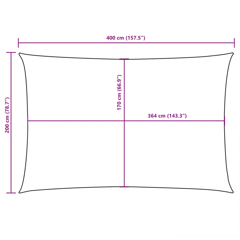 Sunshade Sail Oxford Fabric Rectangular 2x4 m Cream